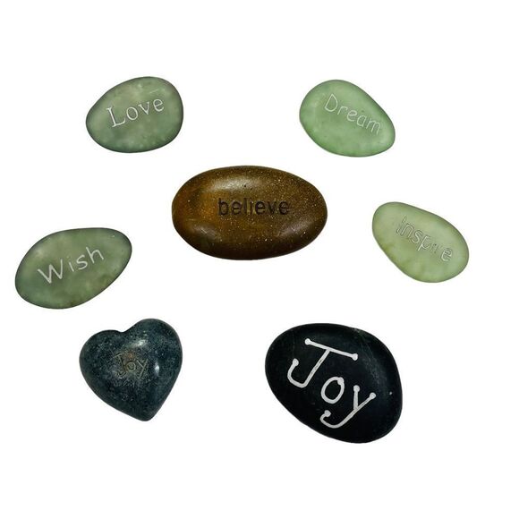 Set of 7 Decorative Inspirational Stones - Picture 1 of 14